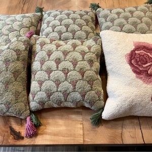 Set of Six Hooked Pillows